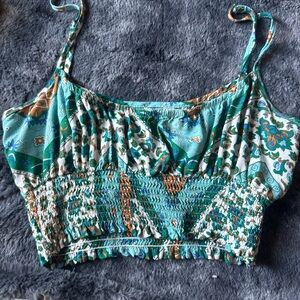 SHEIN Teal and Orange Patterned Camisole